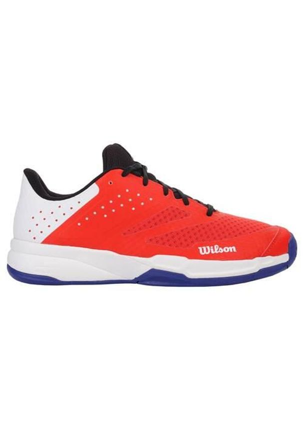 Buty do tenisa męskie Wilson Kaos Stroke 2.0. Zapięcie: sznurówki. Kolor: czerwony, pomarańczowy, wielokolorowy. Materiał: materiał. Szerokość cholewki: normalna. Sport: tenis