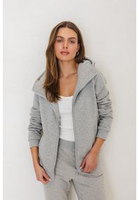 BLUZA NICOLE SZARY MELANŻ XL - Flawless. Typ kołnierza: kaptur. Kolor: szary. Materiał: bawełna. Wzór: melanż