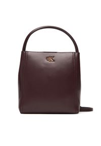 Calvin Klein Torebka Ck Bucket With Strap LV04F3174G Bordowy. Kolor: czerwony. Materiał: skórzane