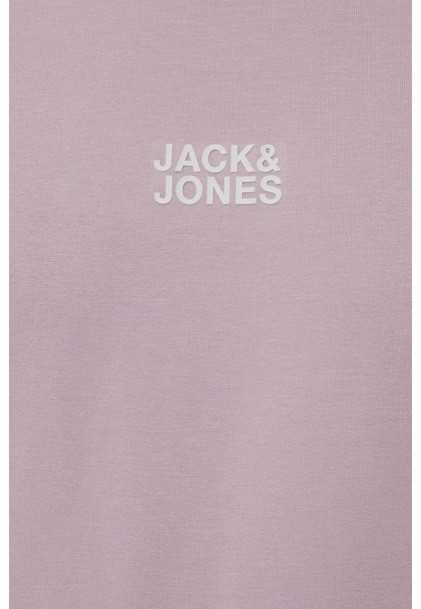 Jack & Jones bluza męska kolor różowy z aplikacją. Kolor: różowy. Materiał: materiał. Wzór: aplikacja