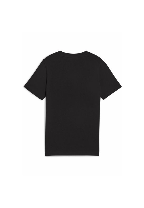 Puma - Młodzieżowa koszulka Essentials Block PUMA Black. Kolor: czarny. Wzór: haft
