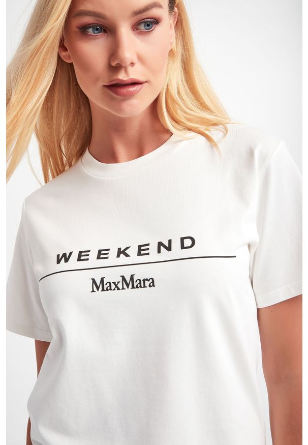 Weekend Max Mara - T-shirt Navetta WEEKEND MAX MARA. Materiał: bawełna, guma. Wzór: aplikacja, nadruk