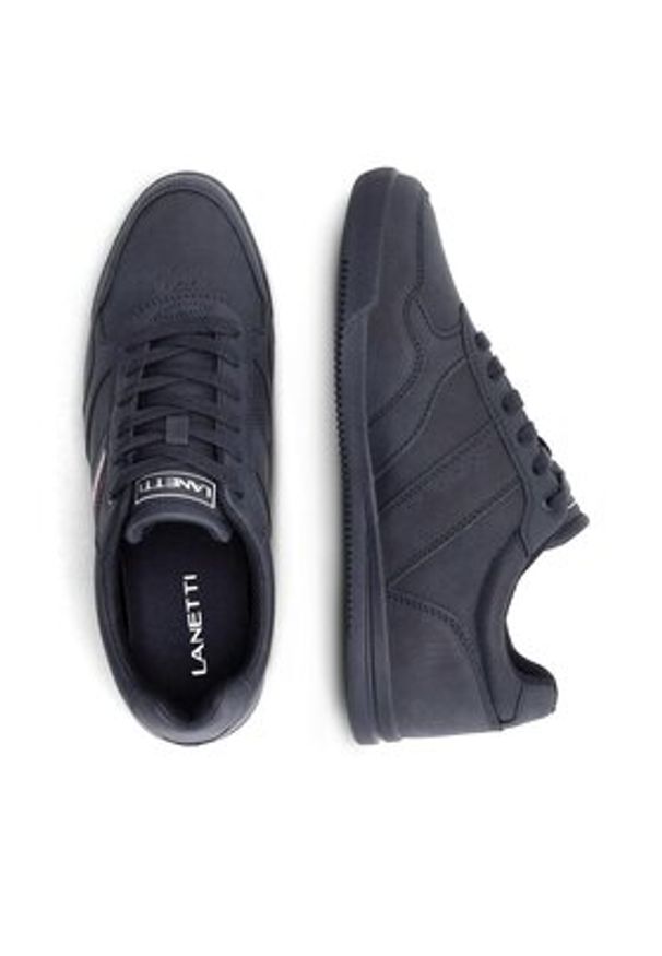 Lanetti Sneakersy MP07-11728-03 Granatowy. Kolor: niebieski. Materiał: skóra
