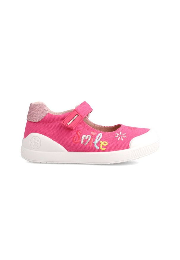 Biomecanics tenisówki dziecięce kolor różowy. Nosek buta: okrągły. Zapięcie: rzepy. Kolor: różowy. Materiał: guma