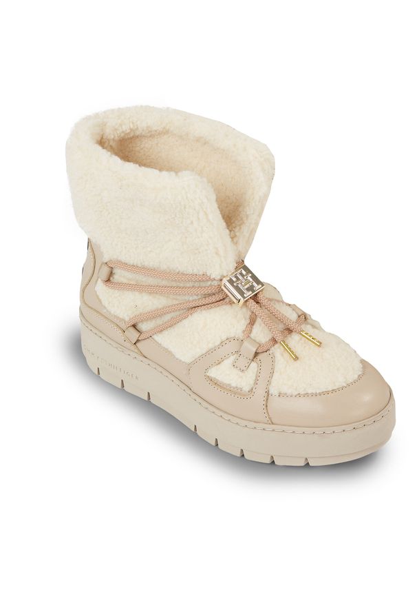 TOMMY HILFIGER - Śniegowce Tommy Hilfiger Tommy Teddy Snowboot FW0FW07505 Merino ABO. Kolor: beżowy