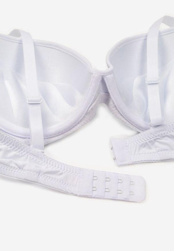 Renee - Biały Biustonosz z Aplikacją z Cyrkonii Abantia. Kolor: biały. Wzór: aplikacja