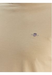 GANT - Gant T-Shirt Shield 2003185 Beżowy Slim Fit. Kolor: beżowy. Materiał: bawełna #3