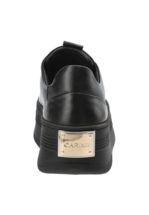 Czarne Sneakersy Carinii Modne Obuwie Damskie. Okazja: na co dzień. Kolor: czarny. Materiał: materiał. Styl: klasyczny, elegancki, casual