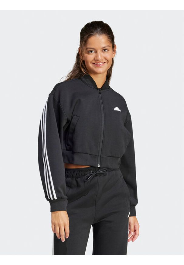 Adidas - adidas Bluza Future Icons 3-Stripes IP1566 Czarny Loose Fit. Kolor: czarny. Materiał: bawełna