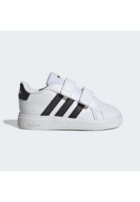 Adidas - Buty Grand Court Lifestyle Hook and Loop. Kolor: biały, wielokolorowy, czarny. Materiał: materiał