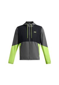 Kurtka treningowa męska Under Armour UA Legacy Windbreaker - szara. Kolor: szary. Materiał: materiał, tkanina, poliester