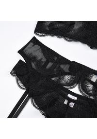 Intica - Komplet bielizny z haftowanego tiulu na specjalne okazje Namsoon. Kolor: czarny. Materiał: tiul. Wzór: haft #2
