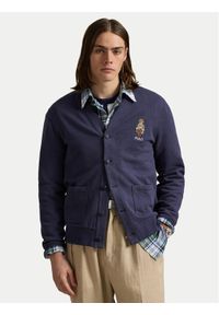 Polo Ralph Lauren Kardigan 710980316001 Granatowy Regular Fit. Typ kołnierza: polo. Kolor: niebieski. Materiał: bawełna