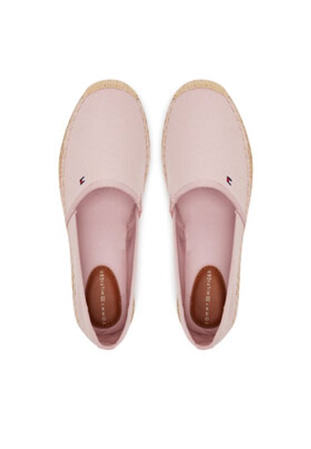 TOMMY HILFIGER - Tommy Hilfiger Espadryle Flag Canvas Espadrille FW0FW08541 Różowy. Kolor: różowy. Materiał: materiał