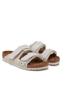 Birkenstock Klapki Uji 1024822 Beżowy. Kolor: beżowy. Materiał: skóra, zamsz