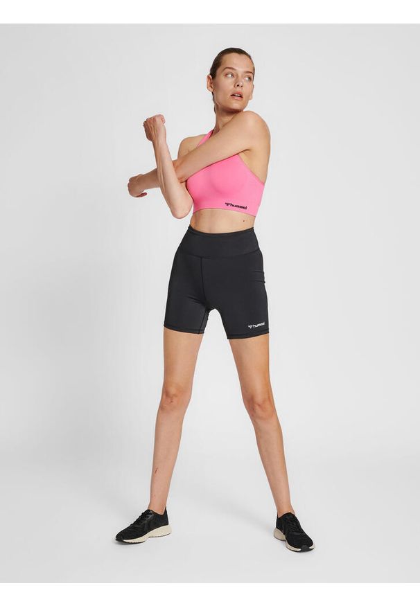 Damski bezszwowy biustonosz sportowy Hummel Tif. Kolor: różowy. Sport: joga i pilates, fitness