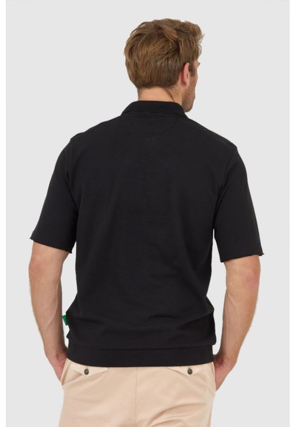 La Martina - LA MARTINA Czarna męska koszulka polo, Rozmiar L. Typ kołnierza: polo. Kolor: czarny. Materiał: jersey