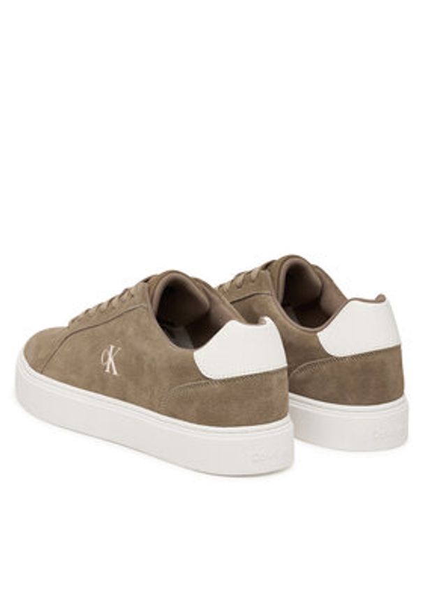 Calvin Klein Sneakersy Classic Cupsole Laceup Su YM0YM01434 Beżowy. Kolor: beżowy. Materiał: zamsz, skóra