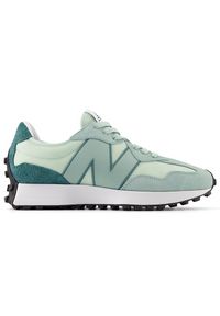 Buty unisex New Balance U327ME – zielone. Okazja: na co dzień. Kolor: zielony. Materiał: dresówka, guma, zamsz, skóra. Szerokość cholewki: normalna