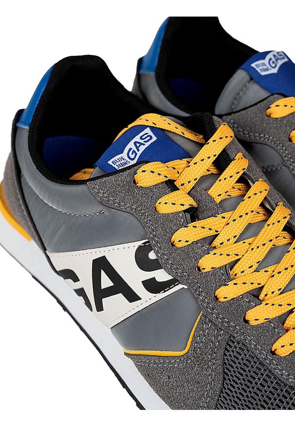 Gas Sneakersy "Parris MIX2" | GAM223218 | Parris MIX2 | Mężczyzna | Szary. Kolor: szary. Materiał: skóra ekologiczna, tkanina. Wzór: aplikacja