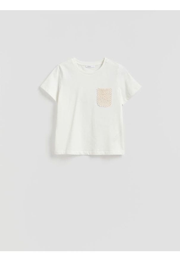 Reserved - T-shirt z aplikacją - inny. Materiał: bawełna. Wzór: aplikacja