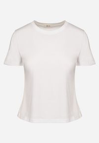 Born2be - Biały Bawełniany Klasyczny T-shirt Ralarie. Okazja: na co dzień. Kolor: biały. Materiał: bawełna. Styl: klasyczny #5