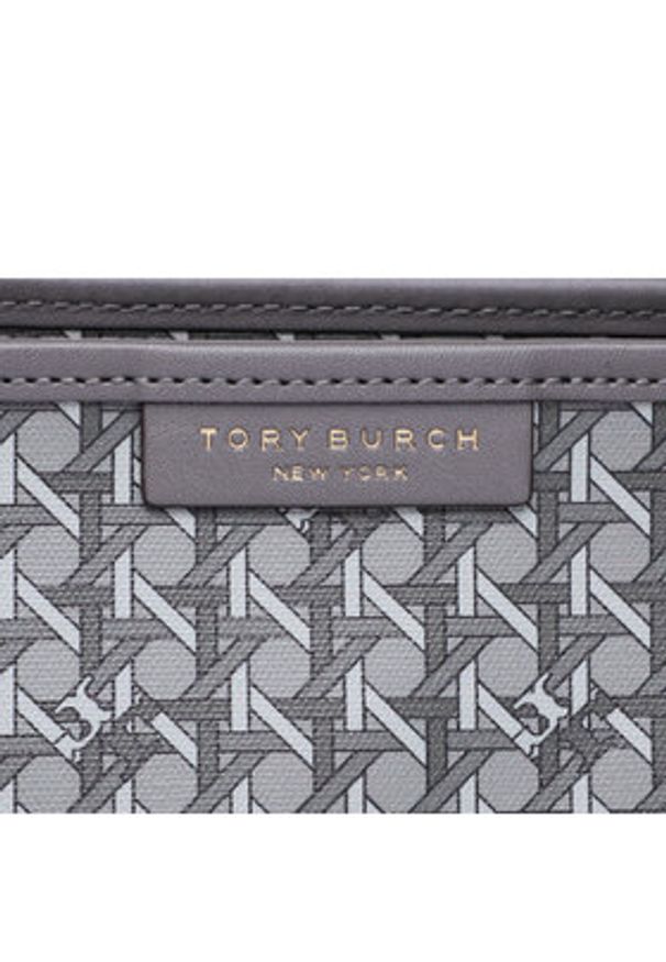 Tory Burch Torebka Basketweave Tote 145634 Szary. Kolor: szary. Materiał: skórzane