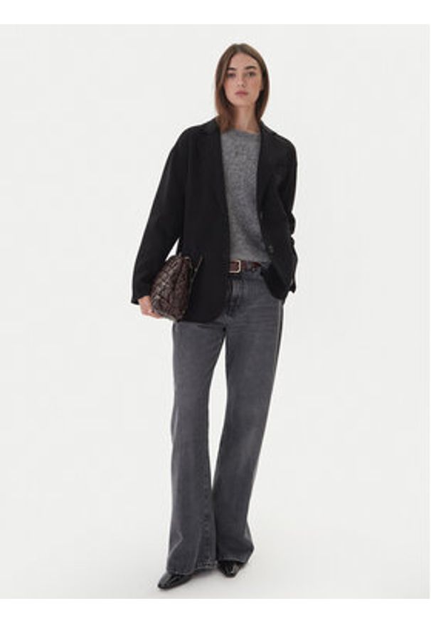 ViCOLO Płaszcz wełniany TF0005 Czarny Regular Fit. Kolor: czarny. Materiał: syntetyk