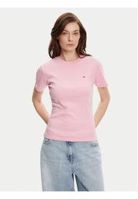 TOMMY HILFIGER - Tommy Hilfiger T-Shirt New Cody WW0WW40587 Różowy Slim Fit. Kolor: różowy. Materiał: bawełna