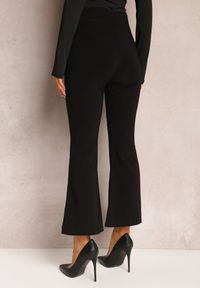 Renee - Czarne Spodnie Dzwony High Waist z Gumką w Pasie Hureana. Stan: podwyższony. Kolor: czarny #4