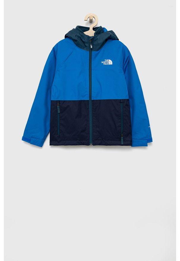 The North Face Kurtka dziecięca. Okazja: na co dzień. Kolor: niebieski. Materiał: materiał. Styl: casual