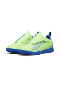 Puma - Dziecięce buty piłkarskie ULTRA 5 PLAY IT PUMA. Zapięcie: rzepy. Kolor: żółty, niebieski, wielokolorowy, biały. Sport: piłka nożna