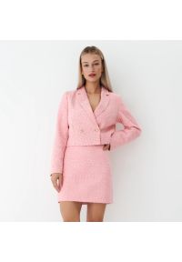 Mohito - Tweedowa spódnica mini - Różowy. Kolor: różowy #1