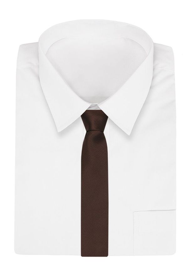 Brązowy Elegancki Klasyczny Męski Krawat -Angelo di Monti- 7 cm, Jednokolorowy, w Delikatne Prążki. Kolor: wielokolorowy, beżowy, brązowy. Materiał: tkanina. Wzór: prążki. Styl: klasyczny, elegancki