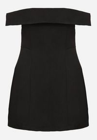 Born2be - Czarna Taliowana Sukienka z Dekoltem Bandeau z Zakładką Zelzemis. Kolor: czarny. Styl: klasyczny, elegancki #5