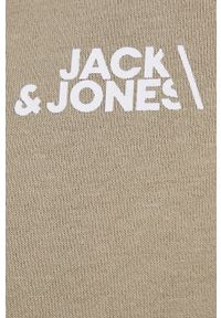 Premium by Jack&Jones Bluza męska kolor zielony z kapturem gładka. Okazja: na co dzień. Typ kołnierza: kaptur. Kolor: zielony. Materiał: dzianina. Wzór: gładki. Styl: casual #2