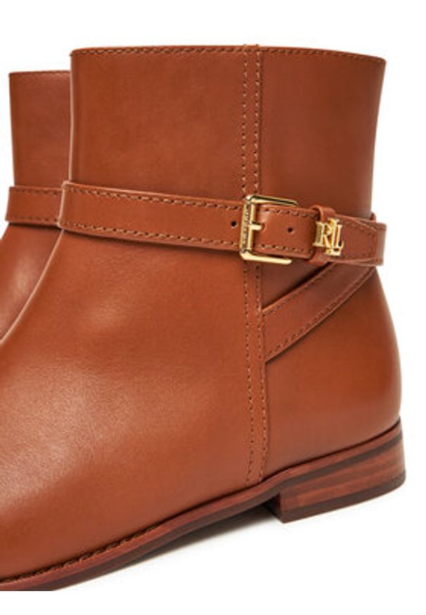 Lauren Ralph Lauren - LAUREN RALPH LAUREN Botki Brooke Bt 2 802974382001 Brązowy. Kolor: brązowy. Materiał: skóra