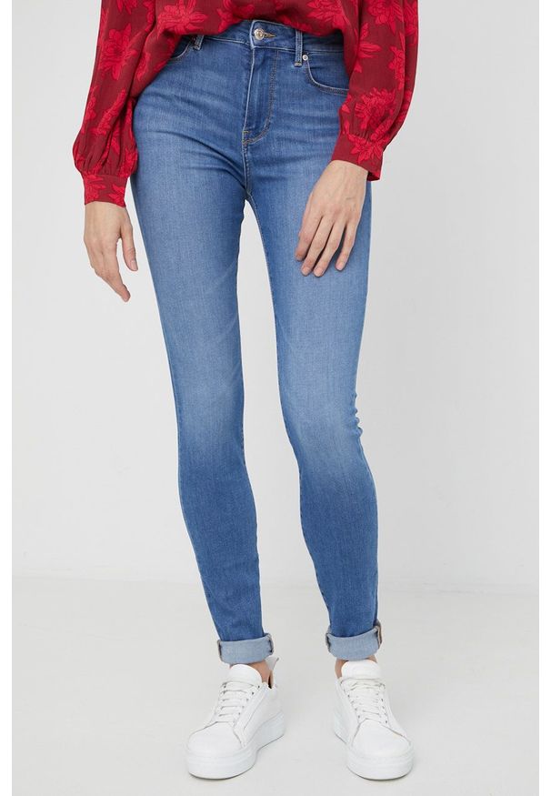 TOMMY HILFIGER - Tommy Hilfiger jeansy Harlem damskie high waist. Stan: podwyższony. Kolor: niebieski