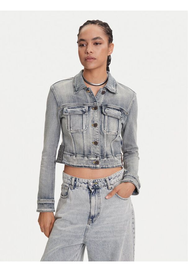 Miss Sixty Kurtka jeansowa 6S1WJ50100 Niebieski Slim Fit. Kolor: niebieski. Materiał: bawełna
