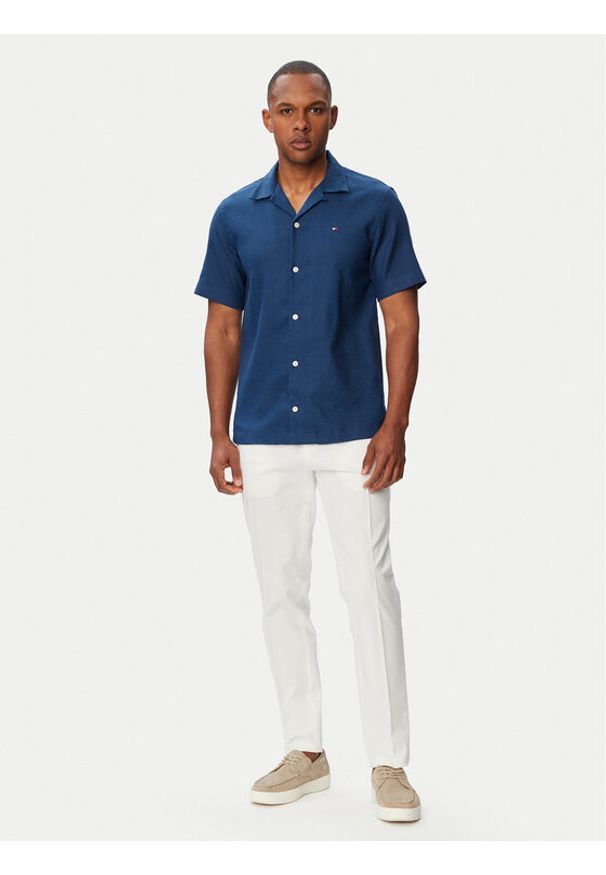 TOMMY HILFIGER - Tommy Hilfiger Koszula MW0MW43090 Niebieski Regular Fit. Kolor: niebieski. Materiał: len