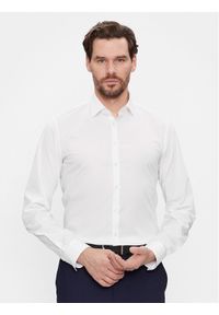 Calvin Klein Koszula K10K112744 Biały Slim Fit. Kolor: biały. Materiał: bawełna