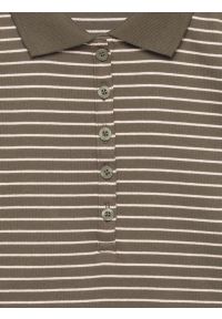 Big-Star - Koszulka damska polo w paski khaki Rellma 303. Typ kołnierza: polo. Kolor: zielony. Materiał: dzianina, włókno, materiał, prążkowany, bawełna. Wzór: paski. Styl: militarny, elegancki, klasyczny #2