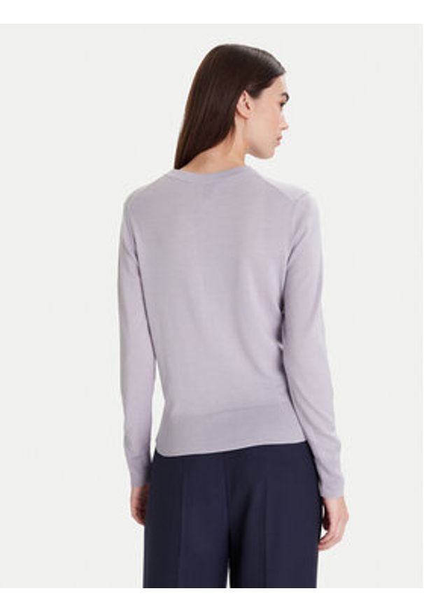 Calvin Klein Kardigan LV044D323G Szary Slim Fit. Kolor: szary. Materiał: wełna