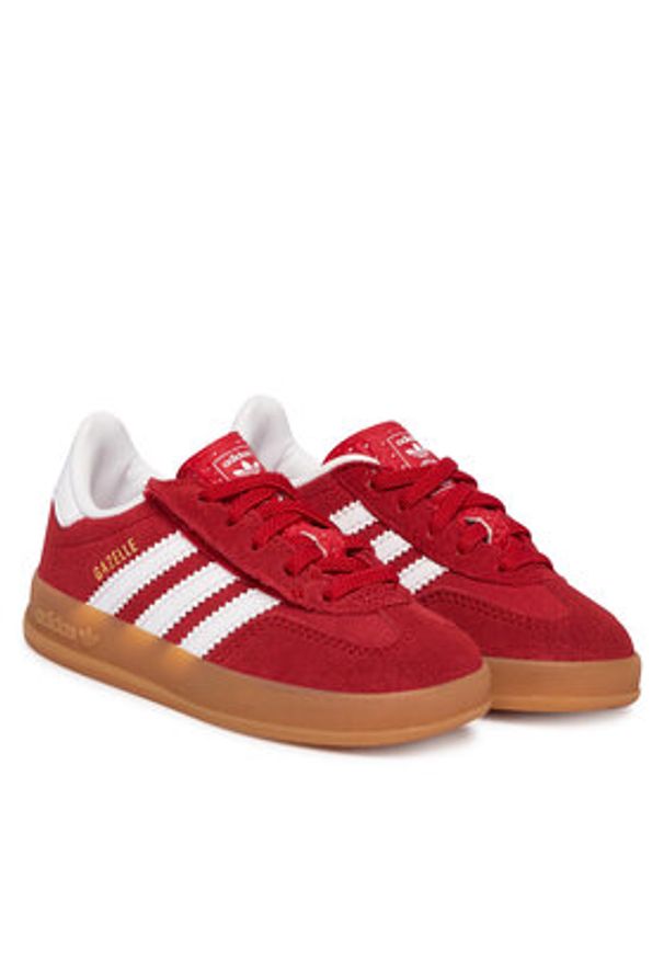 Adidas - adidas Sneakersy Gazelle Indoor Comfort Closure Elastic Lace IH9132 Czerwony. Kolor: czerwony. Materiał: skóra, zamsz. Model: Adidas Gazelle