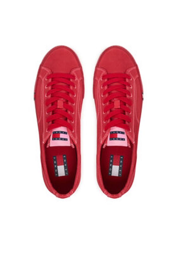 Tommy Jeans Tenisówki Archive Vulc. Y2K Washed Canvas EM0EM01720 Czerwony. Kolor: czerwony. Materiał: materiał
