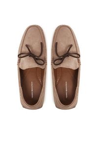 TOMMY HILFIGER - Tommy Hilfiger Mokasyny Hilfiger Folded Suede Driver FM0FM05385 Beżowy. Kolor: beżowy. Materiał: zamsz, skóra #5