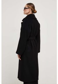 Answear Lab płaszcz wełniany kolor czarny oversize. Kolor: czarny. Materiał: wełna. Styl: wakacyjny #2