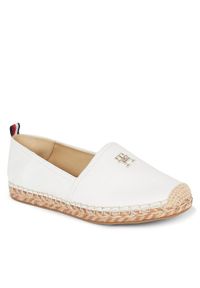 TOMMY HILFIGER - Tommy Hilfiger Espadryle Th Leather Flat Espadrille FW0FW07720 Écru