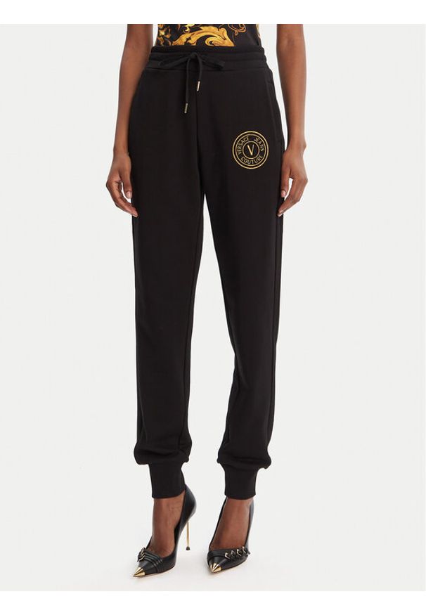 Versace Jeans Couture Spodnie dresowe 79HAAT00 CF01T Czarny Regular Fit. Kolor: czarny. Materiał: bawełna