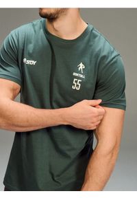 Sinsay - Bawełniana koszulka z krótkim rękawem - zielony. Kolor: zielony. Materiał: bawełna. Długość rękawa: krótki rękaw. Długość: krótkie